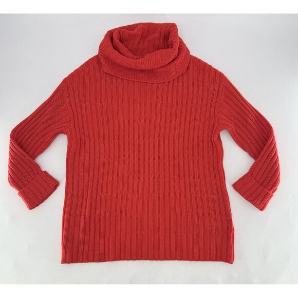 Divided H&M Women’s Bright Red Cowl Neck Pullover Knit Sweater Size Small‎ - Picture 1 of 8
